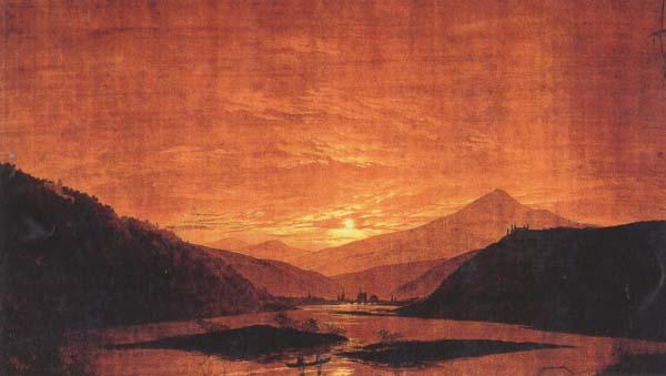 Caspar David Friedrich Mountainous River Landscape (mk45)